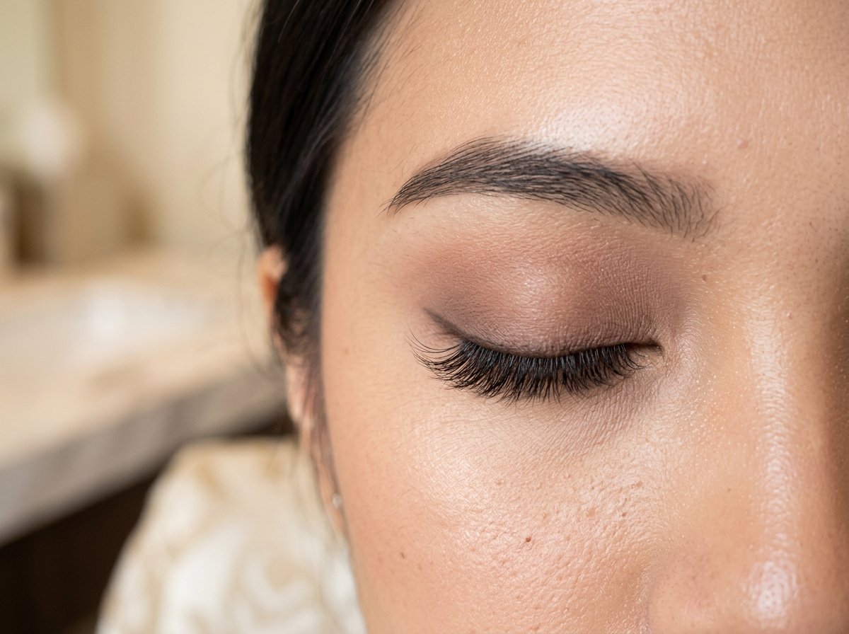 Lash specialist applying individual lash extensions at IAVE Beauty & Co. Marikina